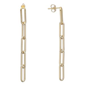 Earstud 1pkg2 14Kt gold-filled, 55x4 inch / paperclip / 5-link, 1 pair