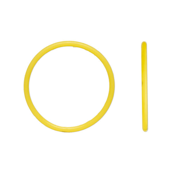 Component, Oh! Ring™, silicone, daffodil yellow, 25mm round with 22mm hole. Sold per pkg of 50. image number 0