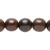 Bead, robles wood (waxed), 11-12mm hand-cut round. Sold per 15-1/2 to 16-inch strand. image number 0