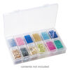 Organizer, acrylic, clear and white, 7 x 4-1/4 x 1-1/4 inches with (24) 45x25x11mm rectangle boxes and snap top. Sold per 25-piece set. image number 0