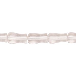 Bead, glass, transparent light pink, 11x6mm-12x7mm vase. Sold per 13-inch strand, approximately 30 beads.