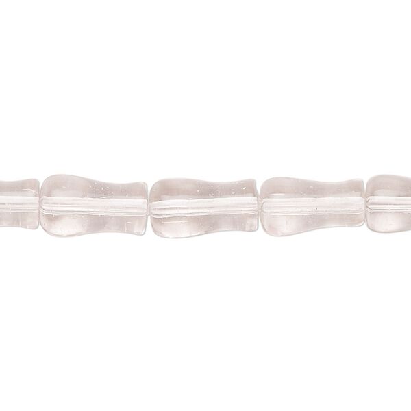 Bead, glass, transparent light pink, 11x6mm-12x7mm vase. Sold per 13-inch strand, approximately 30 beads. image number 0