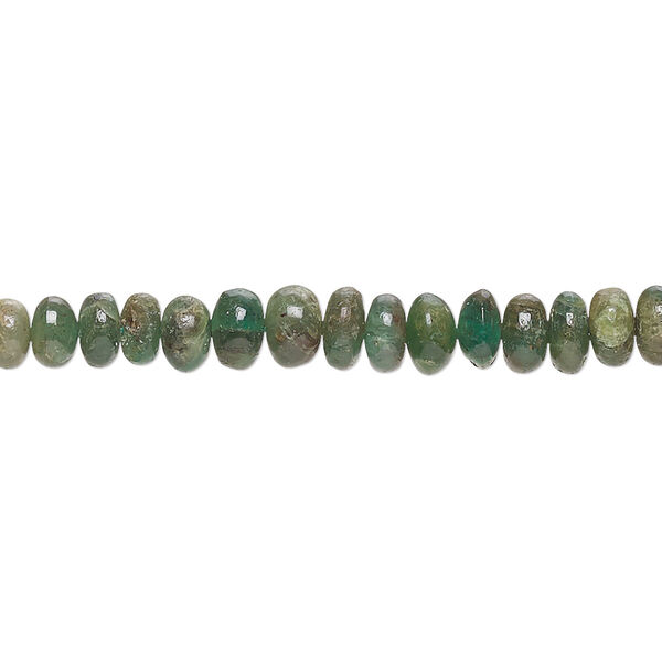 Emerald 1pkg1, hand-cut rondelle bead C grade, 15 inch graduated 3x2mm-6x5mm image number 0