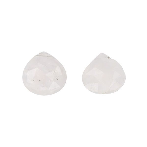 Rainbow moonstone 1pkg2, hand-cut top-drilled faceted puffed teardrop bead natural 15mm image number 0