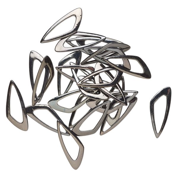 Focal, gunmetal-finished brass, 43x17mm irregular triangle. Sold per pkg of 25. image number 0