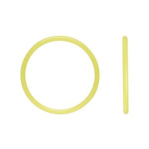 Component, Oh! Ring™, silicone, neon yellow, 25mm round with 22mm hole. Sold per pkg of 50.