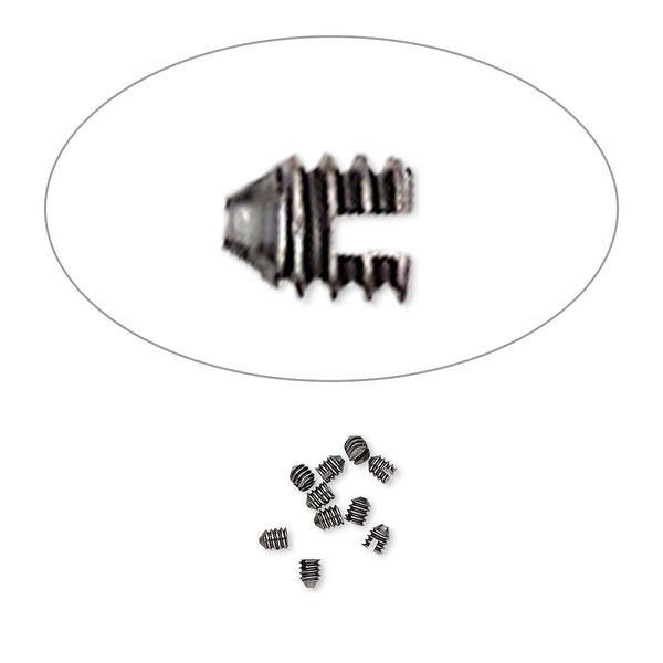 Screw, Screw-Tite Crimps™, gunmetal-plated copper, 2x1mm rectangle. Sold per pkg of 10. image number 0