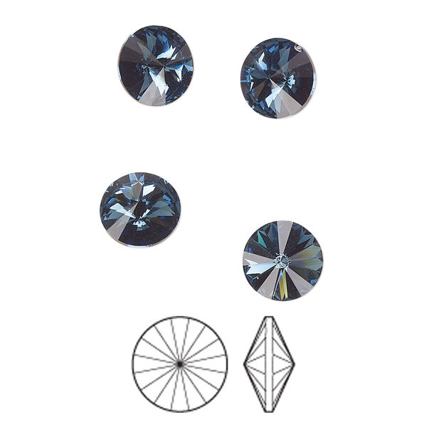 Chaton 144pk Montana foil back, Preciosa MAXIMA Czech crystal rhinestone 8.16-8.41mm rivoli SS39 image number 0