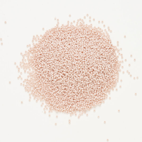 Seed bead, Preciosa Ornela Czech glass, 1pkg50g, 2.0-2.2mm rocaille, opaque matte terra dyed vintage rose chalkwhite (06474) image number 1