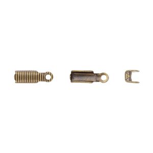 Cord end, fold-over, antique gold-plated brass, 11x3.5mm corrugated rectangle, 3mm inside diameter. Sold per pkg of 100.