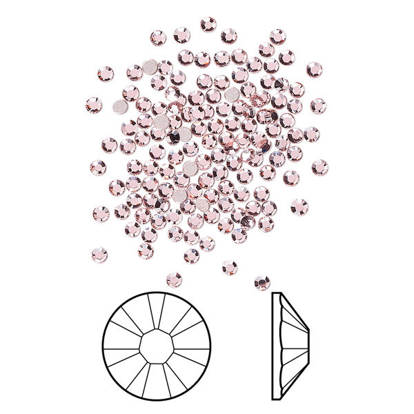 Flat back 1440pk vintage rose foil back, Swarovski® 1.7-1.9mm rose round SS5 2058 image number 0