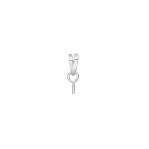 Bail, rabbit ear, sterling silver, 6x3mm with eye pin. Sold individually.