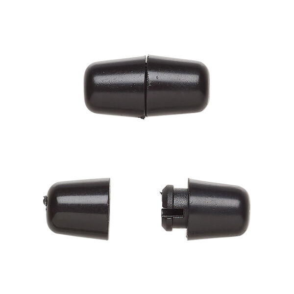 Clasp, breakaway, polyoxymethylene, black, 18.5x9mm barrel. Sold per pkg of 50. image number 0