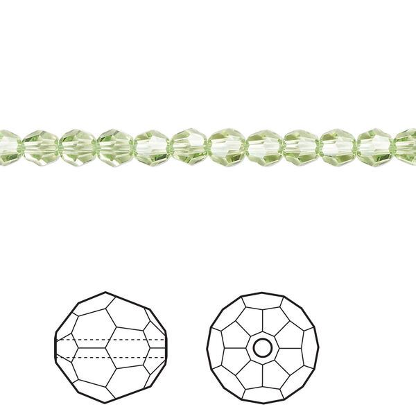 Bead 144pk peridot, Crystal Passions® Regenerated 4mm round 5000 image number 0