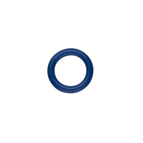 Component, Oh! Ring™, silicone, blue, 15mm round with 10mm hole. Sold per pkg of 100. image number 0