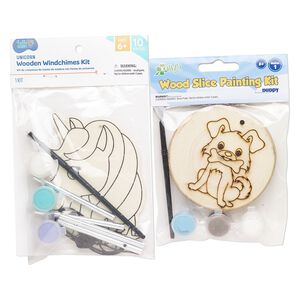 Home décor wind chime kit assortment aluminum plastic nylon 2pk 3x3-4.5x3.25 inch mixed shape, silver finish assorted color