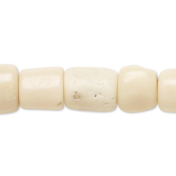 Bead, bamboo coral (natural), 10x8mm-13mm freeform rondelle, C- grade, Mohs hardness 3-1/2 to 4. Sold per 15-inch strand. image number 0