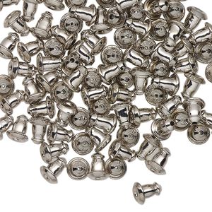 Earnut 1pkg50, 6x5mm barrel, nickel-finished stainless steel