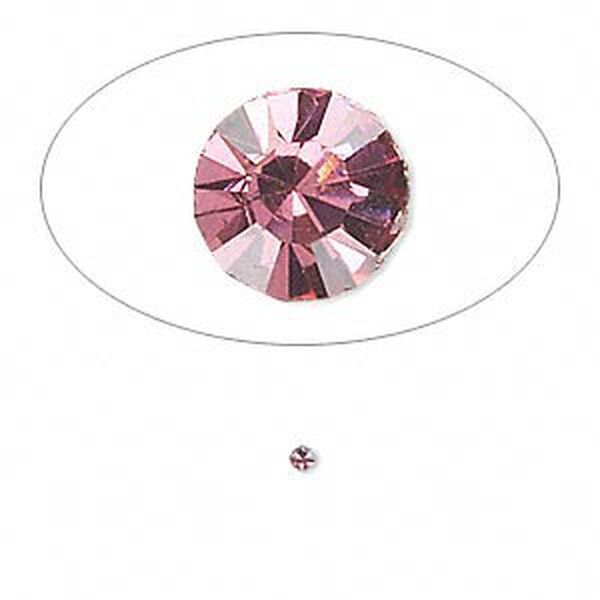 Chaton, glass rhinestone, rose, foil back, 1.7-1.8mm faceted round, PP11. Sold per pkg of 72. image number 0