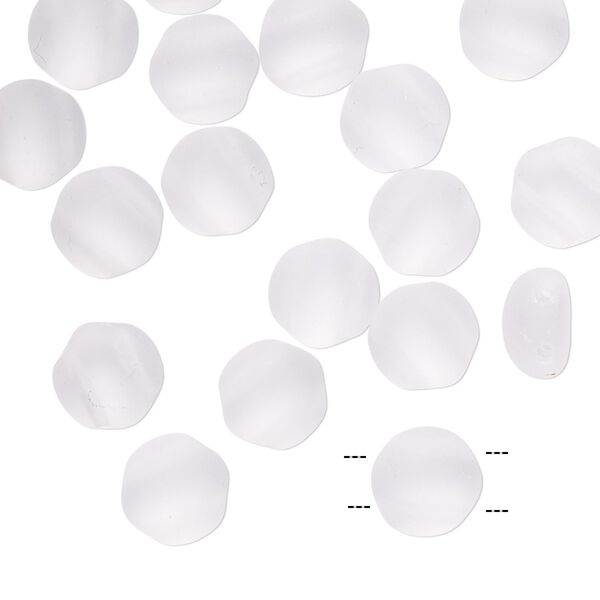 Bead, Preciosa Candy™, Czech pressed glass, translucent matte clear, 8mm candy with (2) 0.8-0.9mm holes. Sold per pkg of 20. image number 0