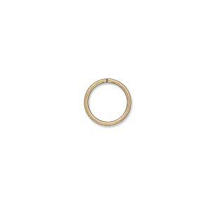 Jump ring, antique gold-plated brass, 10mm soldered round, 8mm inside diameter, 18 gauge. Sold per pkg of 100.