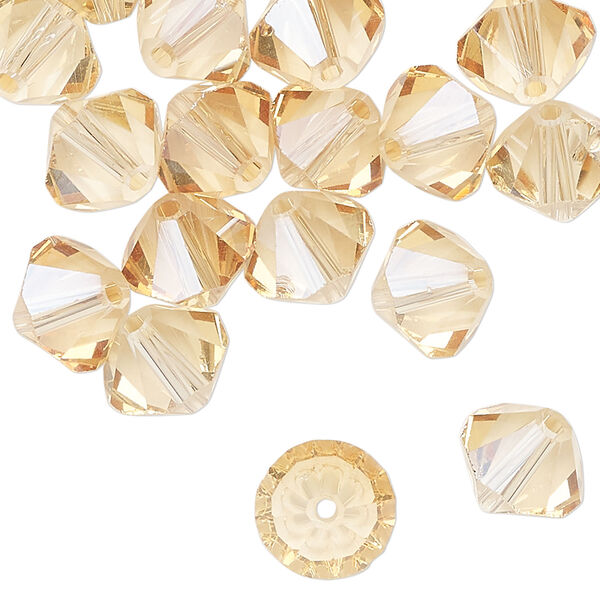 Bead 48pk translucent crystal golden shadow, Celestial Crystal® 10mm bicone image number 0