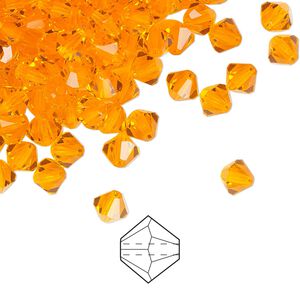 Bead 24pk sun, Preciosa Czech crystal 5mm bicone