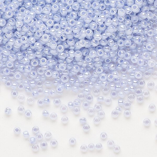 Seed bead, Dyna-Mites™, glass, pkg/40g, #11 round, opaque ceylon pastel light blue, (338 11/0 RR). image number 0