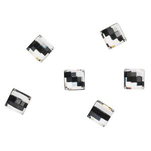 Flat back 6pk crystal foil back, Crystal Passions® 8mm chessboard 2493