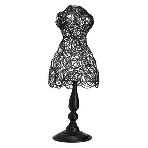 Display, necklace, steel, black, 23 x 9 x 6-1/2 inch female torso. Sold individually.