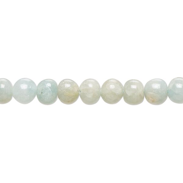 Aquamarine 1pkg1, hand-cut rondelle bead 14 inch 5x3mm-7x6mm image number 0