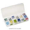 Organizer, plastic, clear, 10-5/8 x 5 x 1-3/4 inch rectangle, (26) 1-1/2x3/4 inch stackable jars and (2) 1-7/8 x 1-3/4 inch stackable jars, 5 removable compartments, snap closure. Sold individually. image number 0