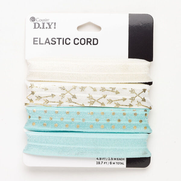 Elastic 1pkg4, flat cord assortment assorted colors 1.5m 15mm image number 0