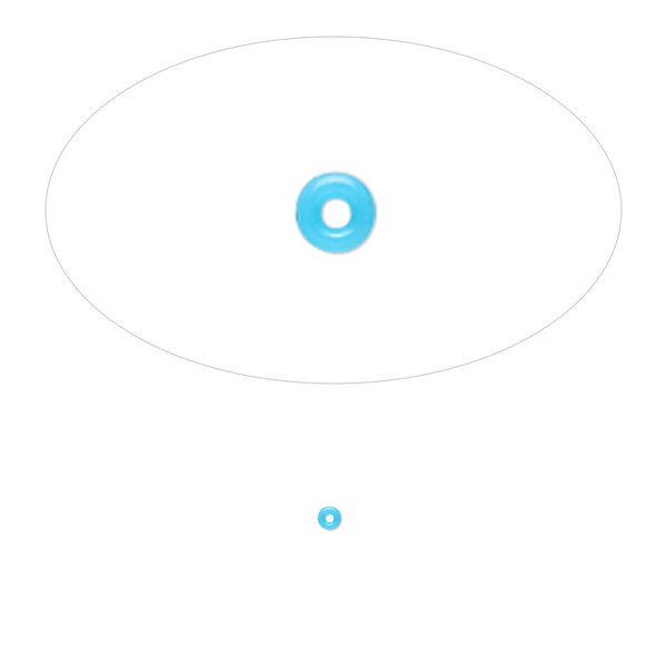 Component, Oh! Ring™, silicone, neon blue, 1.5mm round with 0.5mm hole. Sold per pkg of 1,000. image number 0