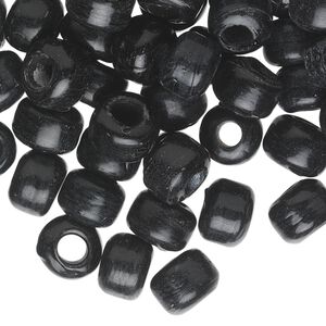 Bead, glass, opaque black, 9x7mm crow. Sold per pkg of 100.