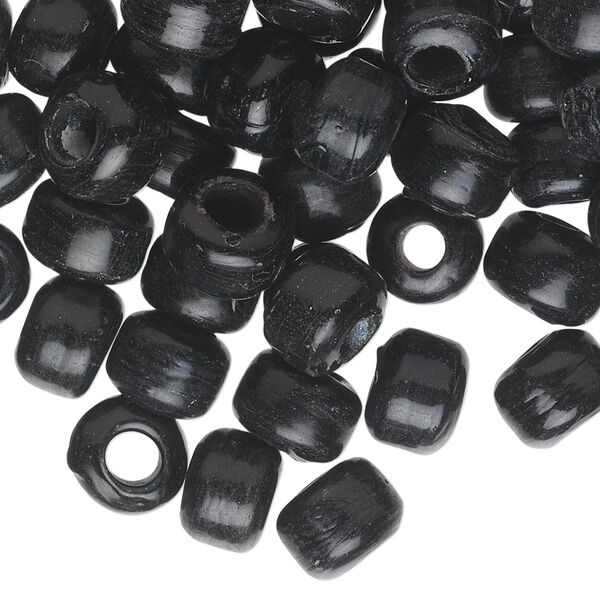 Bead, glass, opaque black, 9x7mm crow. Sold per pkg of 100. image number 0