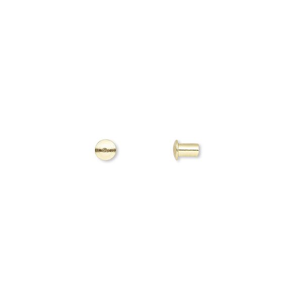Rivet, brass, 3.5x3mm with 1.9mm shank. Sold per pkg of 100. image number 0
