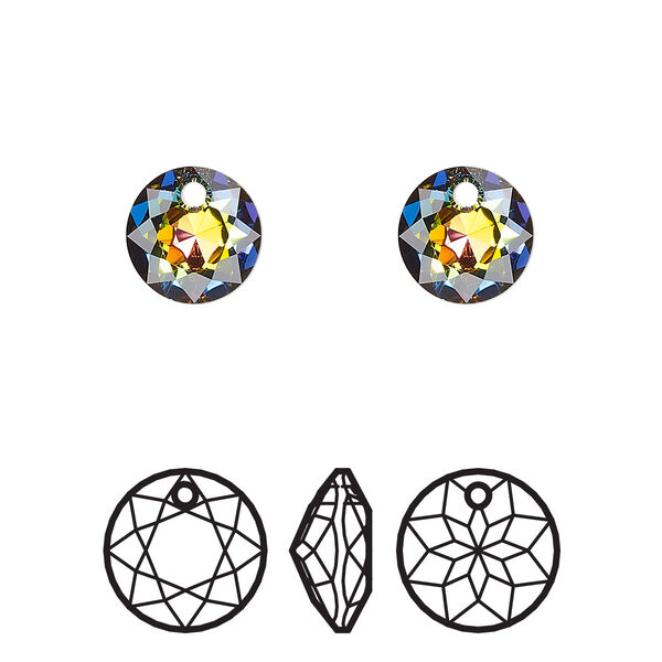Drop 2pk crystal vitrail medium, Crystal Passions® 8mm pendant classic cut 6430 image number 0