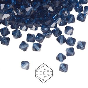 Bead 144pk Montana, Preciosa Czech crystal 5mm bicone