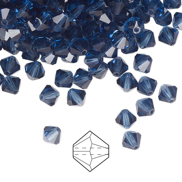 Bead 144pk Montana, Preciosa Czech crystal 5mm bicone image number 0