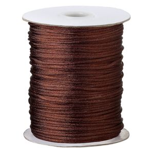 Cord, Satinique™, satin, dark brown, 1.5mm small. Sold per 400-foot spool.