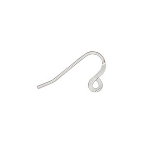 Ear wire fishhook 1pkg20, 12.5mm flat / open loop, 19 gauge stainless steel 10 pair