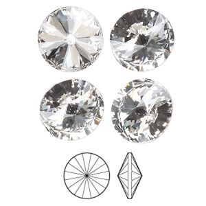 Chaton 4pk crystal foil back, Preciosa MAXIMA Czech crystal rhinestone 14mm rivoli