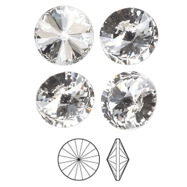 Chaton 4pk crystal foil back, Preciosa MAXIMA Czech crystal rhinestone 14mm rivoli image number 0