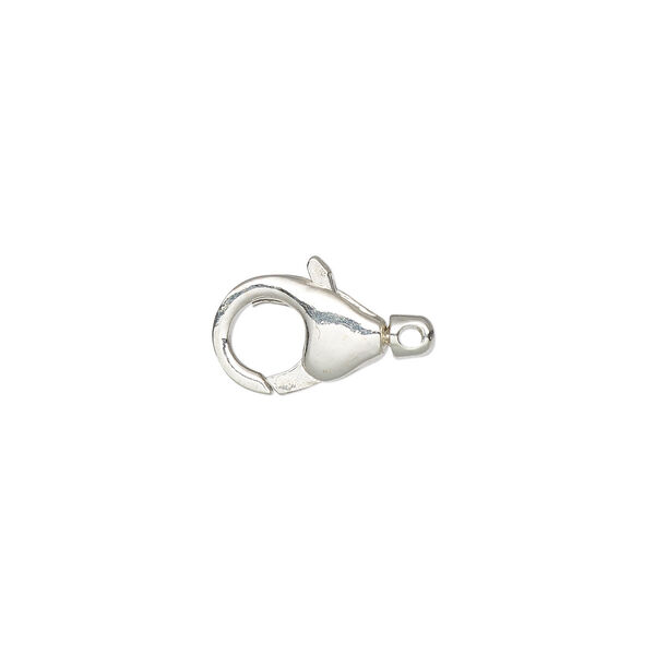 Clasp, lobster claw, sterling silver and steel, 10.5x7mm oval with swivel. Sold individually. image number 0