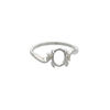 Ring, Sure-Set™, sterling silver, swirl band with 8x6mm 4-prong oval setting, size 8. Sold individually. image number 0