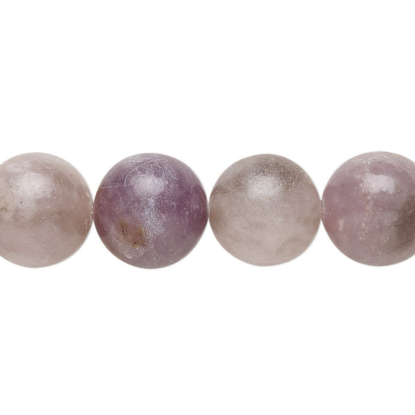 Bead, lilac stone (natural), 12mm round, C grade, Mohs hardness 6-1/2 to 7. Sold per 15-1/2" to 16" strand. image number 0