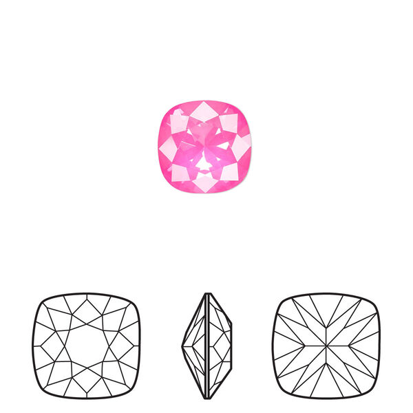 Fancy stone 144pk crystal electric pink ignite LacquerPRO, Swarovski® 10mm cushion 4470 image number 0