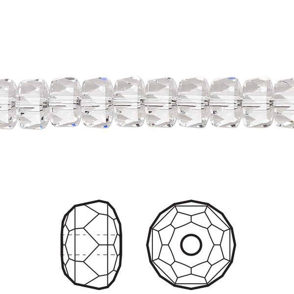 Bead 24pk crystal, Crystal Passions® 8x5mm rondelle 5045 image number 0