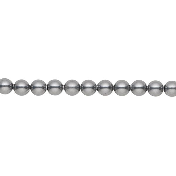 Pearl 100pk dark grey, Crystal Passions® 4mm round 5810 image number 0